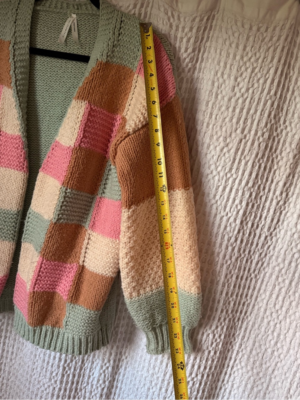Knit patchwork open cardigan - Picture 7 of 8